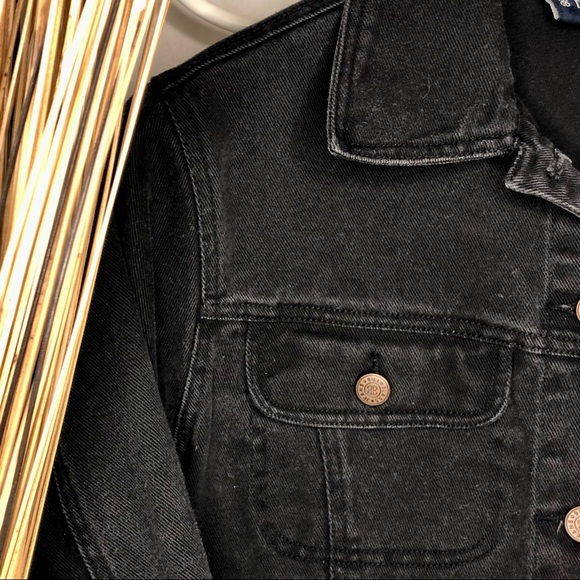 Bill Blass | Jacket | Black 100% Cotton Denim Jacket - Picture 4 of 7